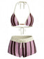 Maillot de Bain Halter Rayures Rose Années 1950