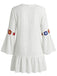 Cache Maillot à Volants et Broderie Florale Col V Années '70 6