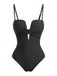 Maillot de Bain Torsadé Devant Tropical Leaf Imprimé Une Pièce Années 1950 5