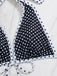 2PCS Set Bikini Noir Halter à Pois et Cache Maillot Années '40 8
