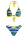 Maillot de Bain Chevron Perle Triangle Multicolore Années 1950