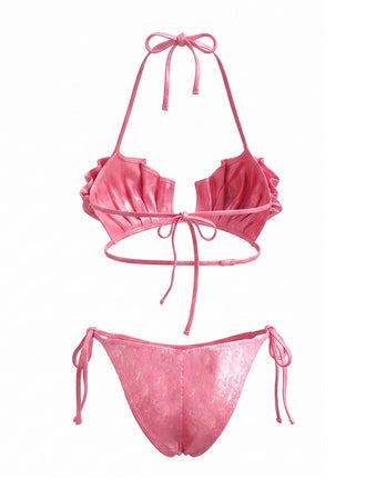 Ensemble Bikini Métallique Coquillage Halter Années 1980 2