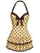 [Prévente] Maillot de bain crème pois nœud et dos nu années 40