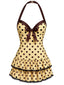 [Prévente] Maillot de bain crème pois nœud et dos nu années 40