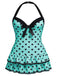 [Grande taille] Maillot de bain Hater vert clair à pois des années 1940