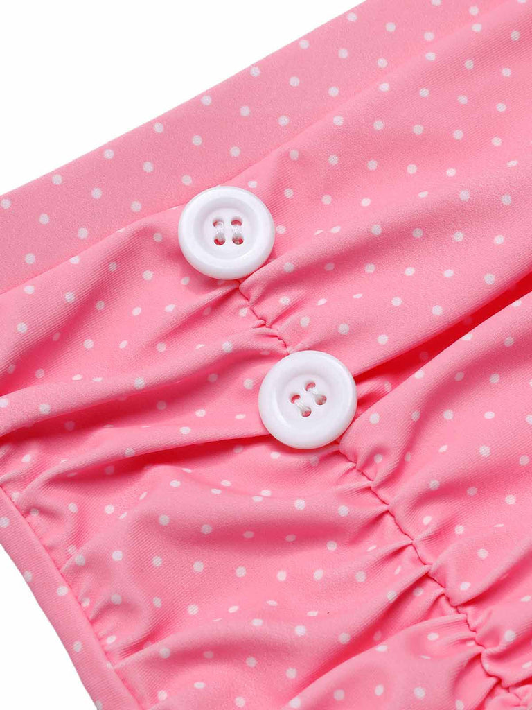 Maillot de bain vert à col croisé et imprimé floral des années 1940