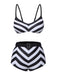 Maillot de bain noir à rayures fines des années 1950
