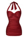 Maillot de bain dos nu rose uni des années 1950