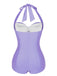 Maillot de bain dos nu froncé rouge des années 1950