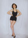 Maillot de bain dos nu noir uni des années 1950