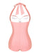 Maillot de bain dos nu noir uni des années 1950
