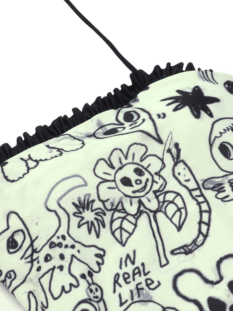 Maillot de bain une pièce à volants motif dessin animé années 1960