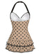 [Prévente] Maillot de bain une pièce noir à pois et nœud des années 1940