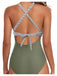 Maillot de bain vert à rayures et patchwork creux années 1940
