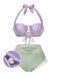 Ensemble bikini licou coquille sirène rose années 1970