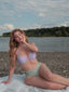 Ensemble bikini licou coquille sirène lavande des années 1970