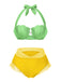 Ensemble bikini licou coquille sirène lavande des années 1970