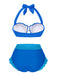 Ensemble bikini licou coquille sirène lavande des années 1970