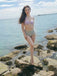 Ensemble bikini licou coquille sirène lavande des années 1970