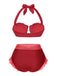 Ensemble bikini licou coquille sirène lavande des années 1970