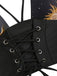 Maillot de bain à lacets noir Soleil Lune Étoiles années 40