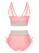 Ensemble de bikini col V patchwork style bohème années 1970