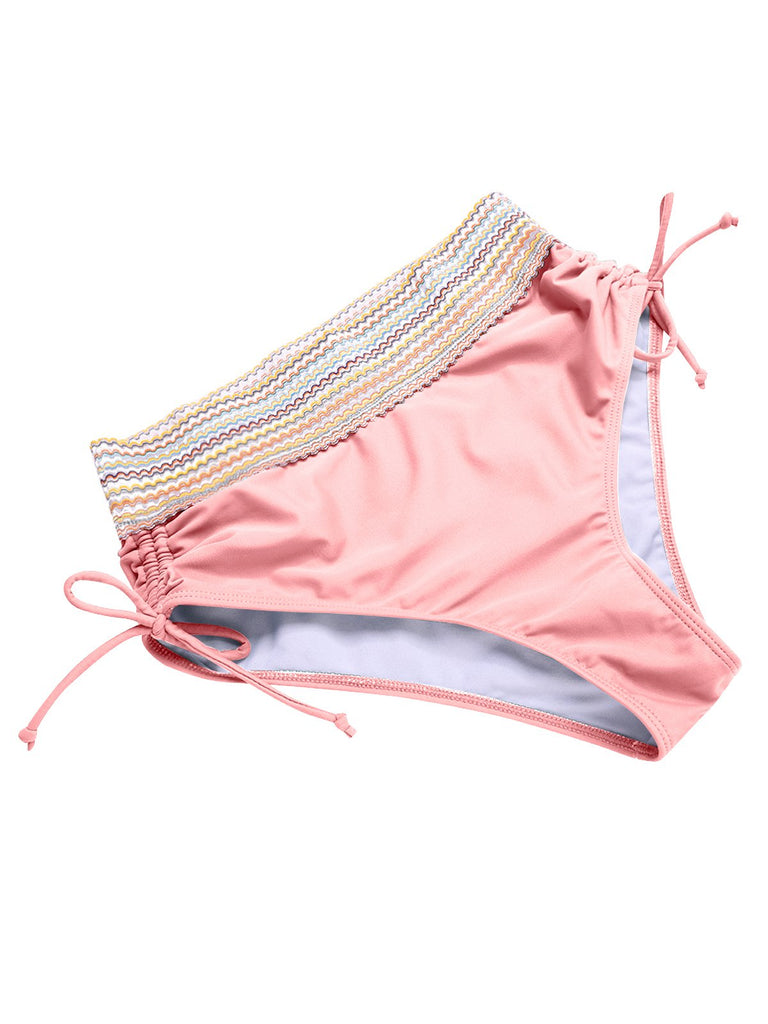 Ensemble de bikini col V patchwork style bohème années 1970