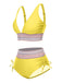Ensemble de bikini col V patchwork style bohème années 1970