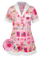 [Prévente] Ensemble pyjama rose en dentelle patchwork timbres floraux années 1970
