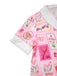 [Prévente] Ensemble pyjama rose en dentelle patchwork timbres floraux années 1970