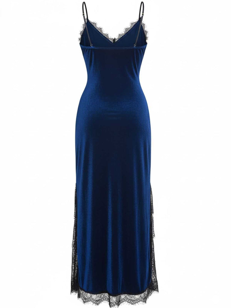 Nuisette en velours et dentelle des années 1960