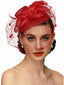 Accessoires pour cheveux vintage en maille et plumes nœud papillon