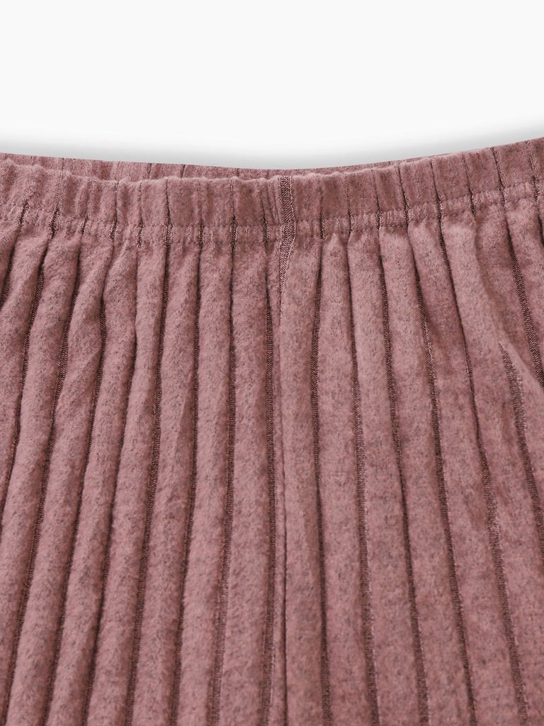 Ensemble pyjama long à volants en maille et nœud années 1950