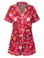 Ensemble pyjama rouge à imprimé Noël années 1950