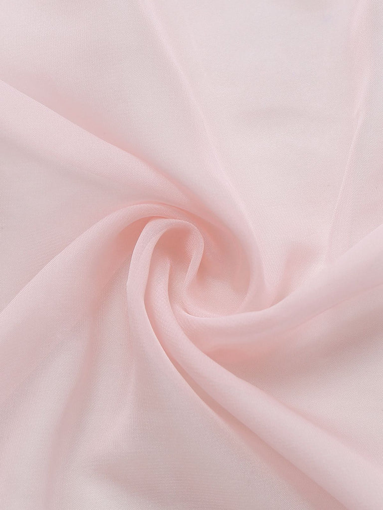 Robe de chambre rose en dentelle plissée et résille taille cintrée années 1930
