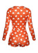 Combinaison pyjama col en V et imprimé cœur années 80