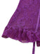 3PCS Ensemble lingerie dentelle violette bas années 1980