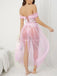 Ensemble de pyjama rose dentelle transparente années 60