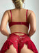 Nuisette dentelle motifs floraux attaches porte-jarretelles années 1960