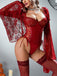 Body corset rouge en dentelle style victorien Années 1960 - 5