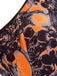 Body lingerie orange à col Halter, chaînes et crânes pour Halloween Années 1950 - 3
