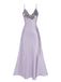 Chemise de nuit à bretelles en faux satin brodé des années 1930