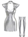 Ensemble Nuisette Florale à Bordure en Dentelle Caraco & Short années '60
