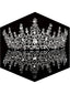 Serre-tête couronne vintage argenté strass