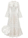 Robe Longue Évasée en Dentelle Dos Nu Unie années '30