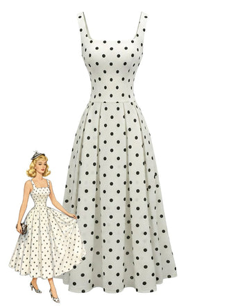 Robe Trapèze à Carreaux Col Claudine avec Ceinture années '50