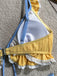 Ensemble Bikini Bandeau Froncé & Paréo Jupe Florale en Mesh années '80 6