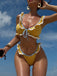 Ensemble Bikini Bandeau Froncé & Paréo Jupe Florale en Mesh années '80 3