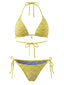 Ensemble de bikini réversible jaune colorblock années 80
