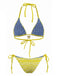 Ensemble Bikini Réversible Bicolore Jaune Années 80